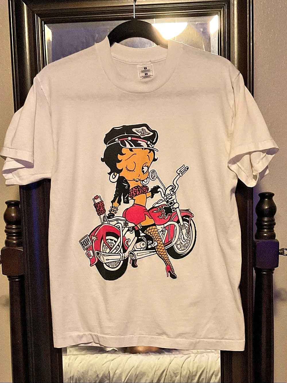 Betty Boop Motorcycle Vintage Graphic Short Sleeve Tee